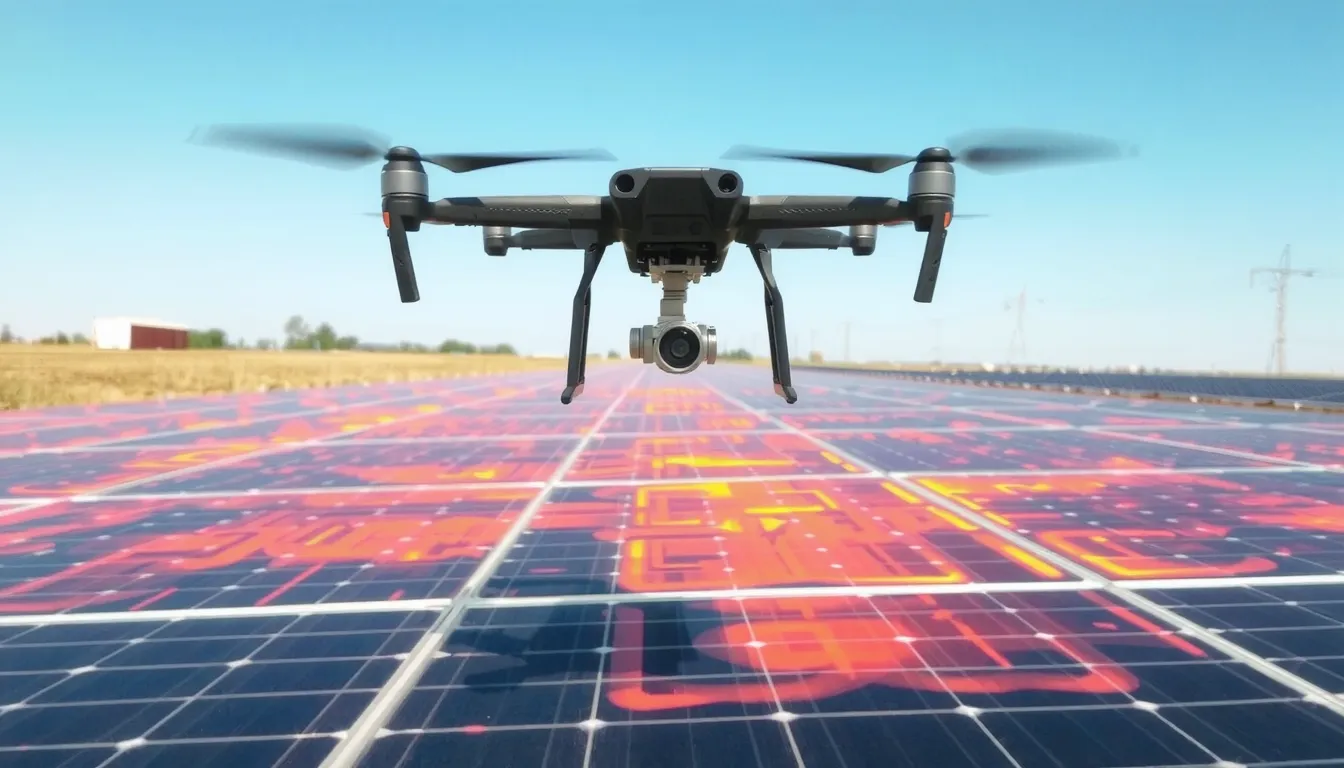 inspection thermique panneaux solaires drone