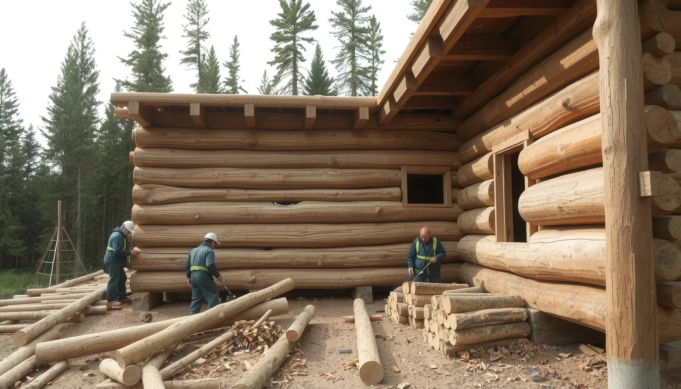 construction de maison en rondin de bois