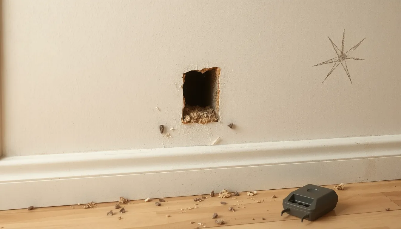souris dans un mur