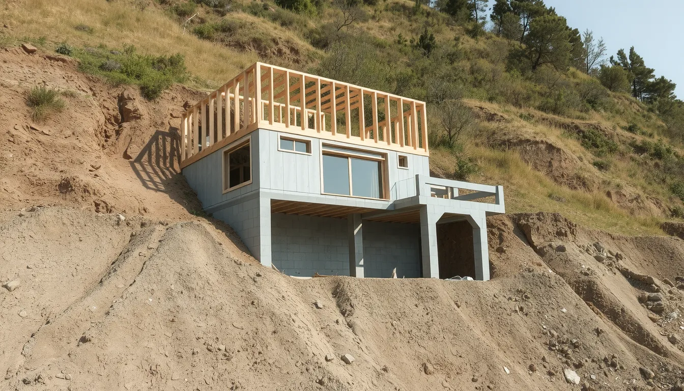 construction maison sur terrain en pente